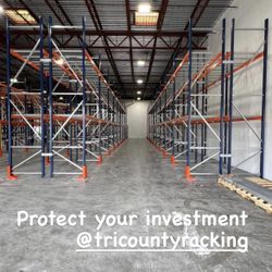 Pallet Racking Beams Uprights Wire Decks 42”x16’ Uprights Forklifts 