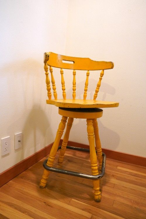 Fun vintage yellow chair bar stool