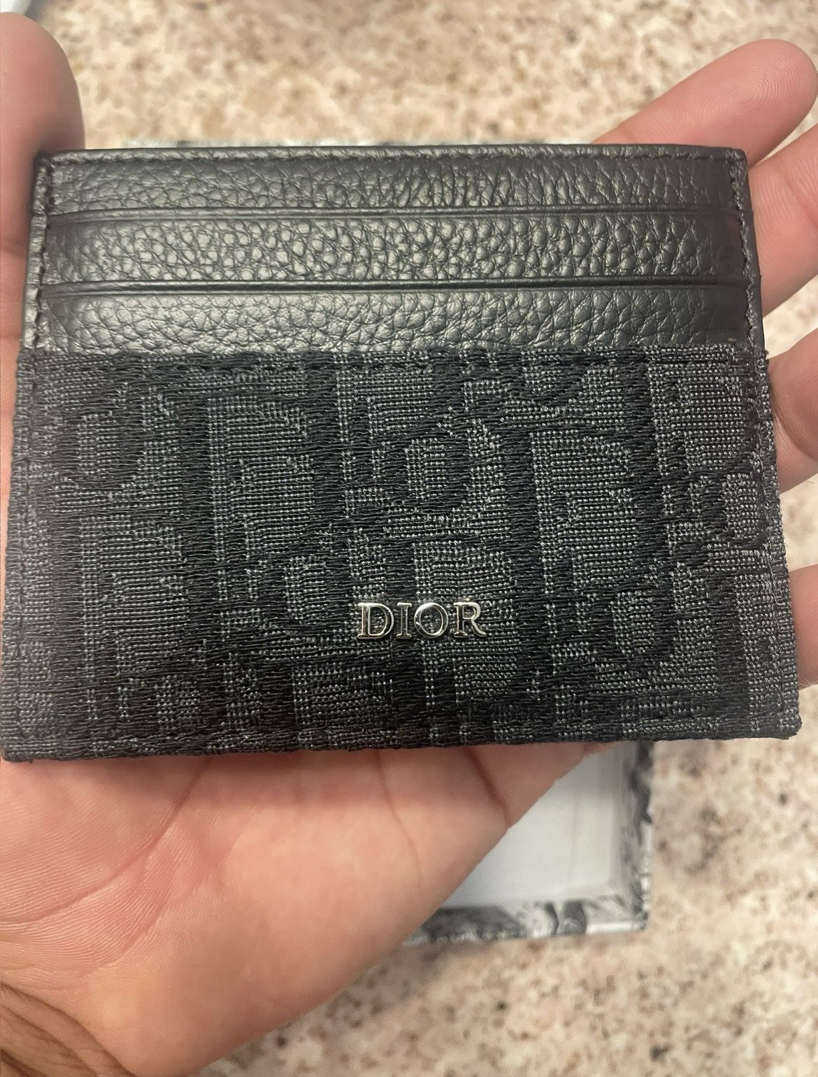Black Dior Calfskin Card Holder