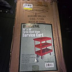 Three Shelf Steel Tool Cart