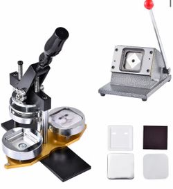 2x2 inch Square Magnet Badge Maker Press Machine with with Paper Cutter Machine, about 400 Consumables –Photo Magnet Maker Machines Ideal for Parties,
