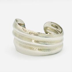 Silver Wave Shape Cuff Bracelet