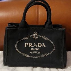 Prada Canapa Canvas Black 2 Way Bag