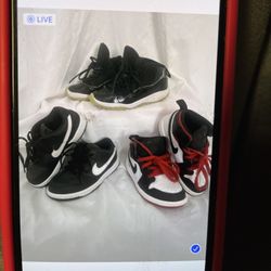 Black Jordans 10 C And Black Dunks 9C Vans 9c