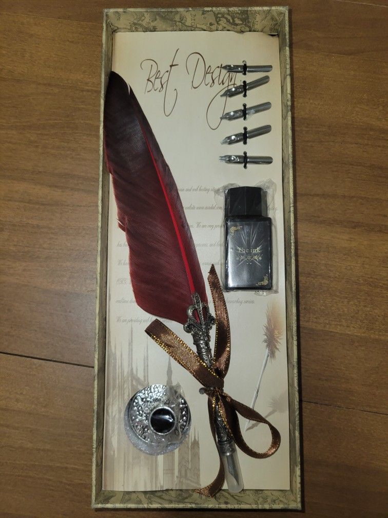 NEW Ejoyous Quill Pen, Hand Made Antique Quill Dip Pen, Calligraphy Writing Pen