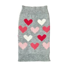 Girl Dog Turtleneck Knitted Sweater - Hearts - Small Breeds