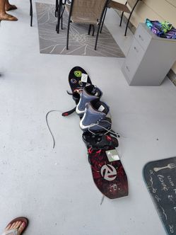 Burton snowboard with boots size 13
