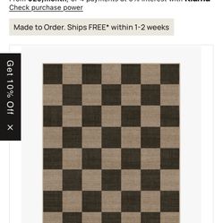 Checkered Washable Rug 5x7