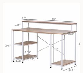 55 Inch Home Office Computer Desk