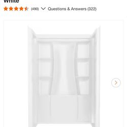 Delta Classic 500 48 in. W x 73.25 in. H x 34 in. D 3-Piece Direct-to-Stud Alcove Shower Surrounds in High Gloss White