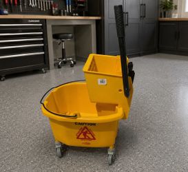 Yellow Commercial Mop Wringer Bucket with Wheels! Excellent condition!