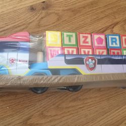 New! All wood Puzzle “Pet Patrol” Puzzle Blocks Truck 