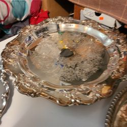 Silver Plated Serving Tray.  No Name On Back 