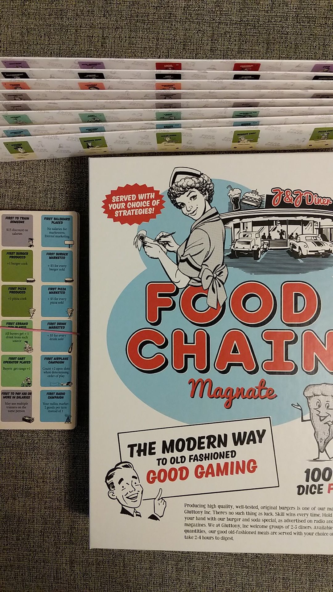 Food Chain Magnate Board Game with Accordion and Marker Erasable