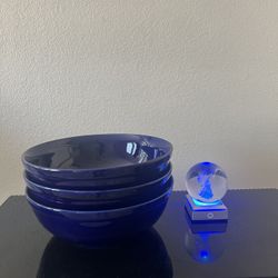 Giant Pasta Bowls/ Cobalt Blue/ Set Of 3/ Excellent Price 
