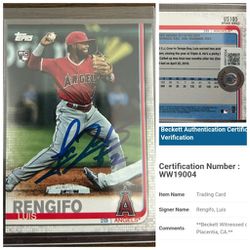 Luis Rengifo  Rookie Baseball Card Autograph 