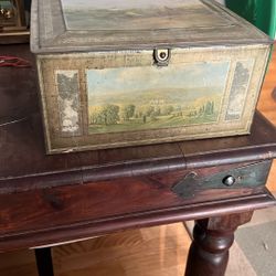 Antique , Metal Bread, Box