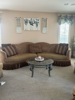 Traditional curved sofa