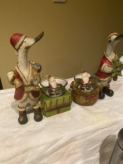 Hallmark Handmade Wooden Duckies Candle Holders