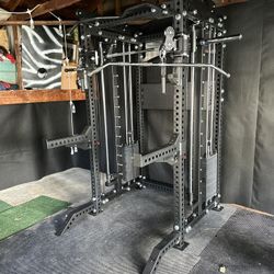 PRO SERIES Ultimate 3-1 Half Rack Functional Trainer w/Smith Machine Bar | 400lb Stack | Gym Equipment | Fitness | Commercial | Squat Rack 