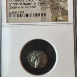 Ancient Greek AR Tetrobol – Histiaea, Euboea Coin (3rd–2nd c. BC) – NGC Choice XF