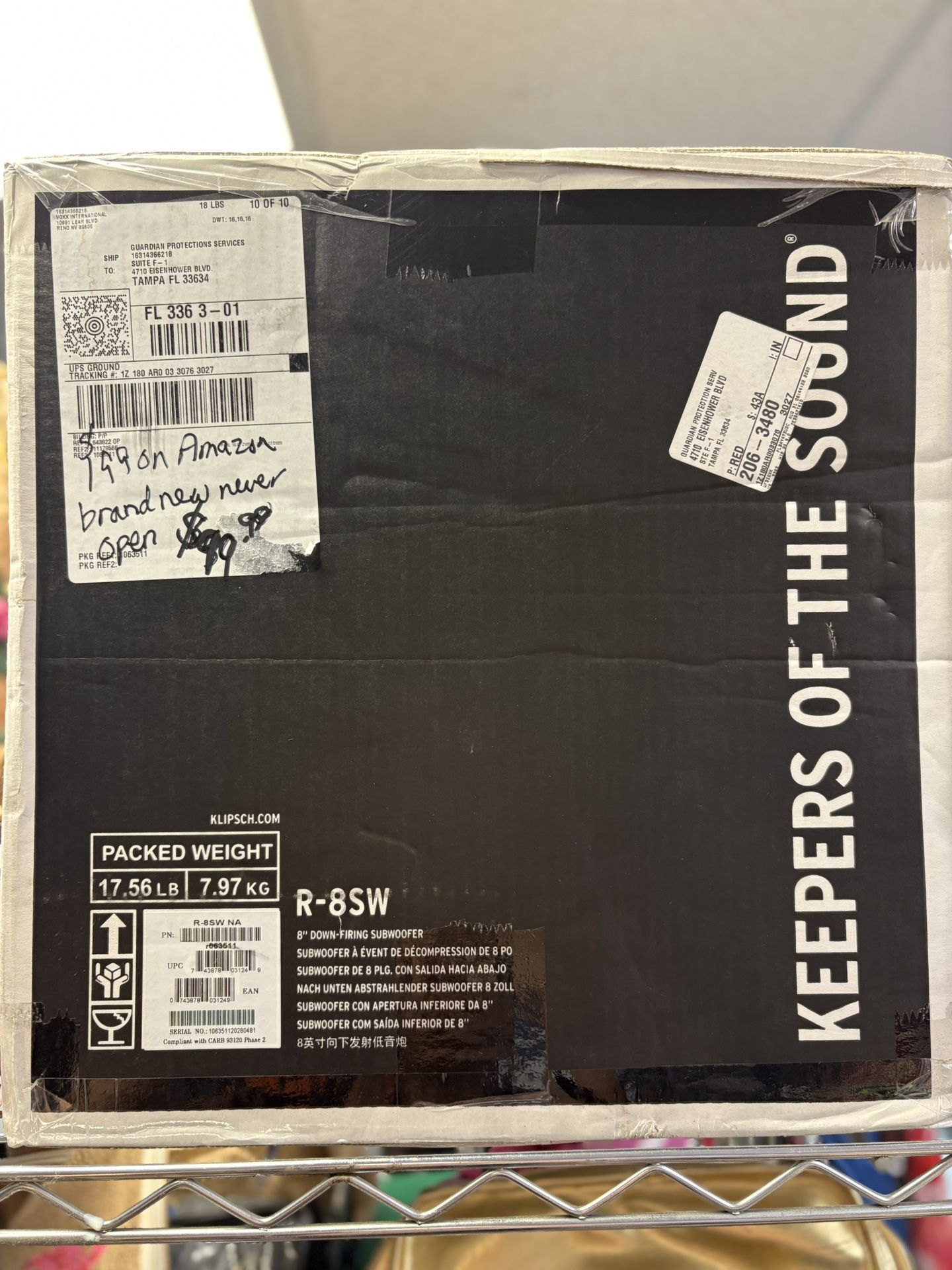 R-8SW 8” Down-Firing Subwoofer $99.99