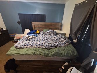 King size bed frame and box springs