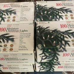 8 Boxes of 100 Mini Clear Christmas Lights - New in Box!