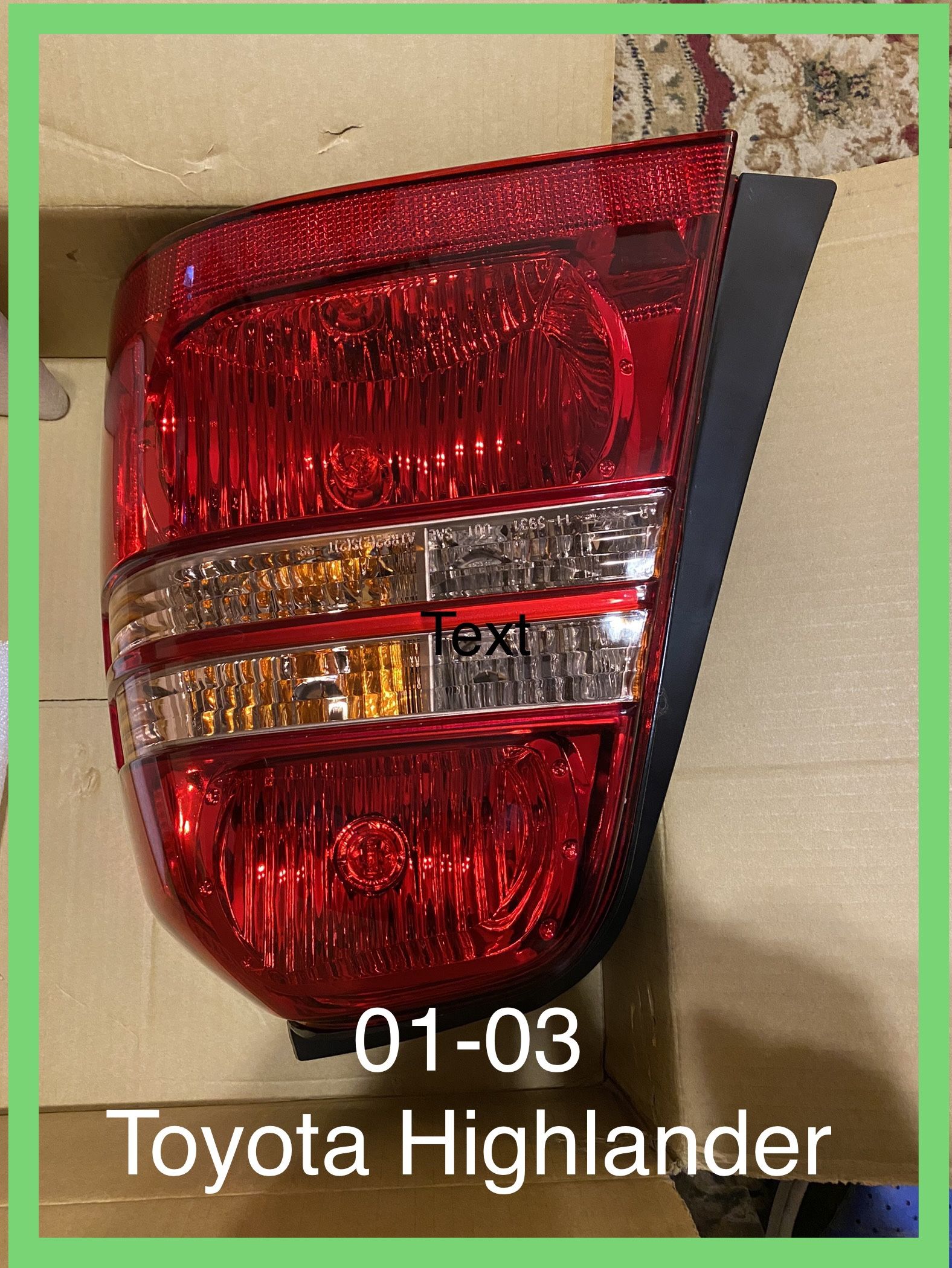 01-03 Toyota Highlander Tail Light