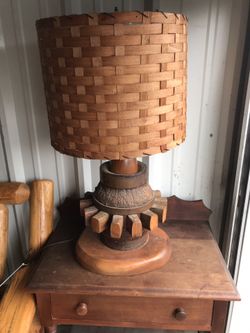 Antique wheel hub lamp