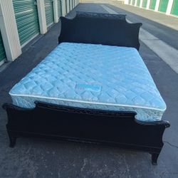 FULL BED FRAME WITH BOX SPRING AND MATTRESS 
