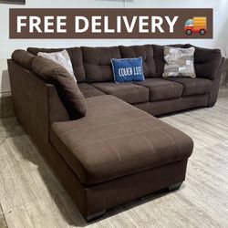 Brown Sectional Couch 🛋️- FREE DELIVERY 🚚 