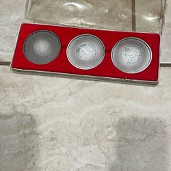 3 Vintage Coin Coasters.