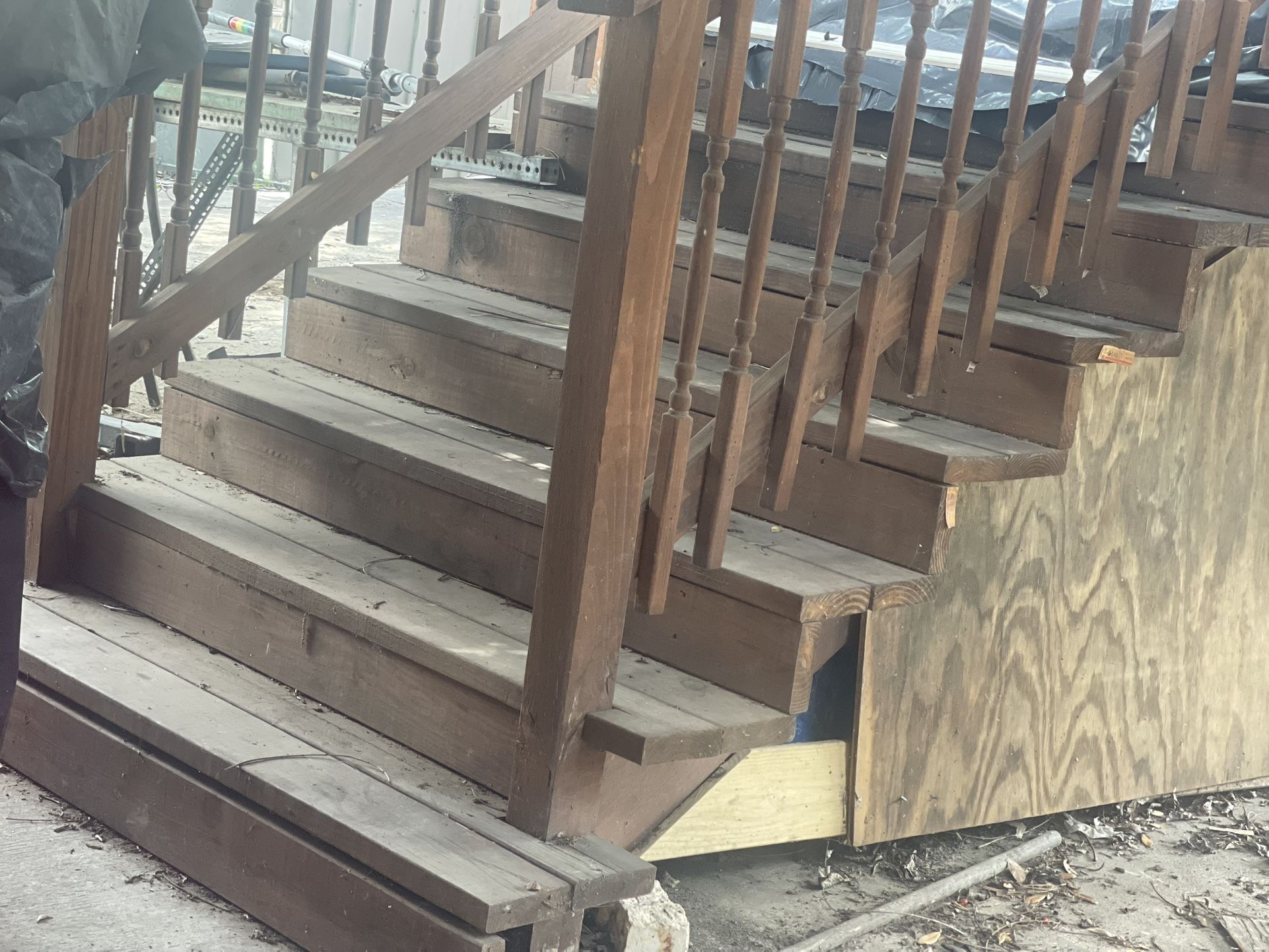 Solid Wood Staircase For Above Ground Pool