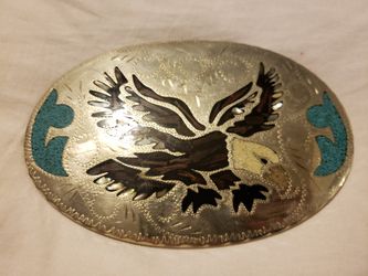 Western Turquoise Silver Plated Belt Buckles by The Buckle Shop