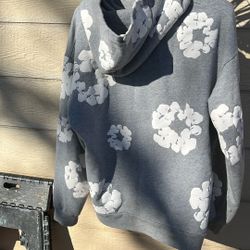  Gray Denim Tear Jacket Size Size L 