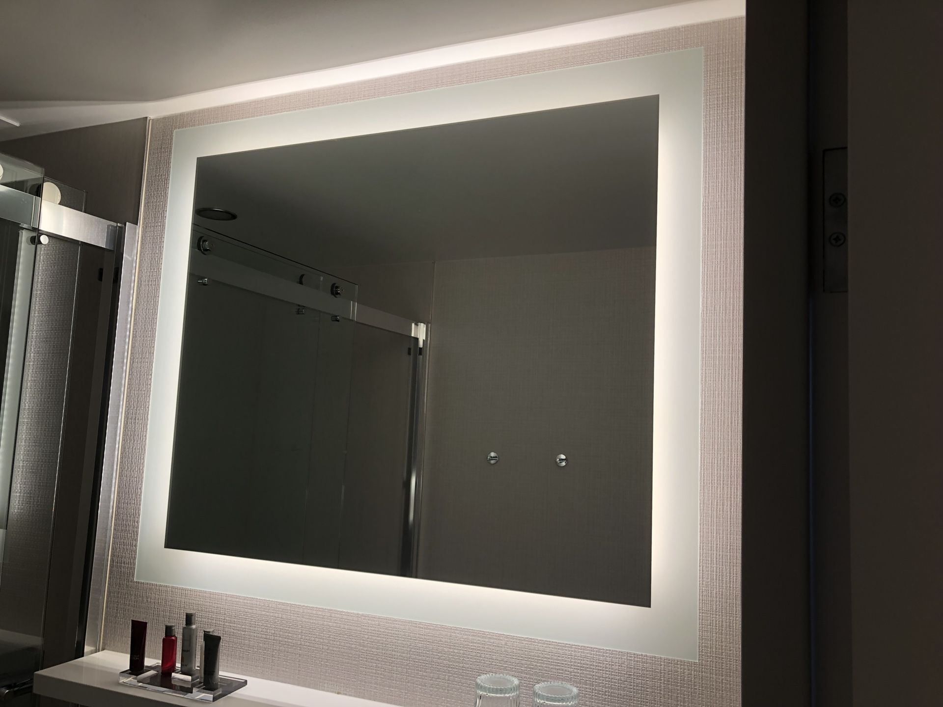 custom surface mounted mirror forte lighted design silver mirror