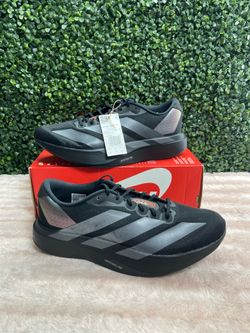 Men's Sz 12 - Adidas Adizero Evo SL Black Grey Impact Orange Running Shoe KJ1363