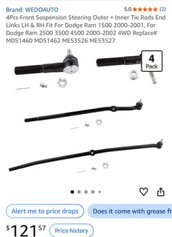 WEDOAUTO 4pc Tie Rod End Kit Dodge Ram 4WD
