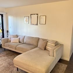 Modern Light Gray Sectional Couch. $250 (Machine Washable, Great Deal!)