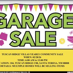 Tuscan Ridge Villas Annual Garage Sale