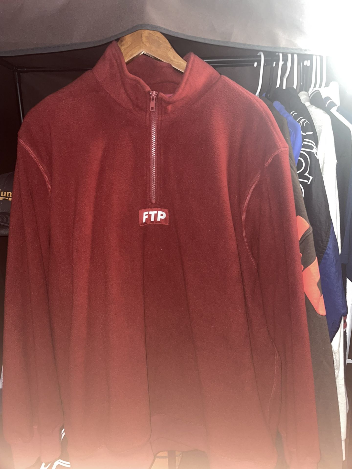FTP half-zip Red Sherpa fleece pullover XL