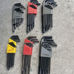 6 Sets,  L-Key Allen Wrench Combo 
