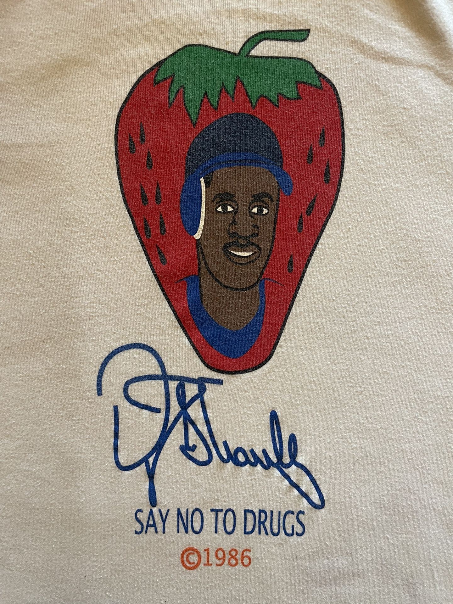 No Mas NYC - Darryl Strawberry “Say No To Drugs” Baseball Tee (Rare!)