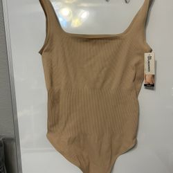 Body Suit XXL Beige Crotch Snap 