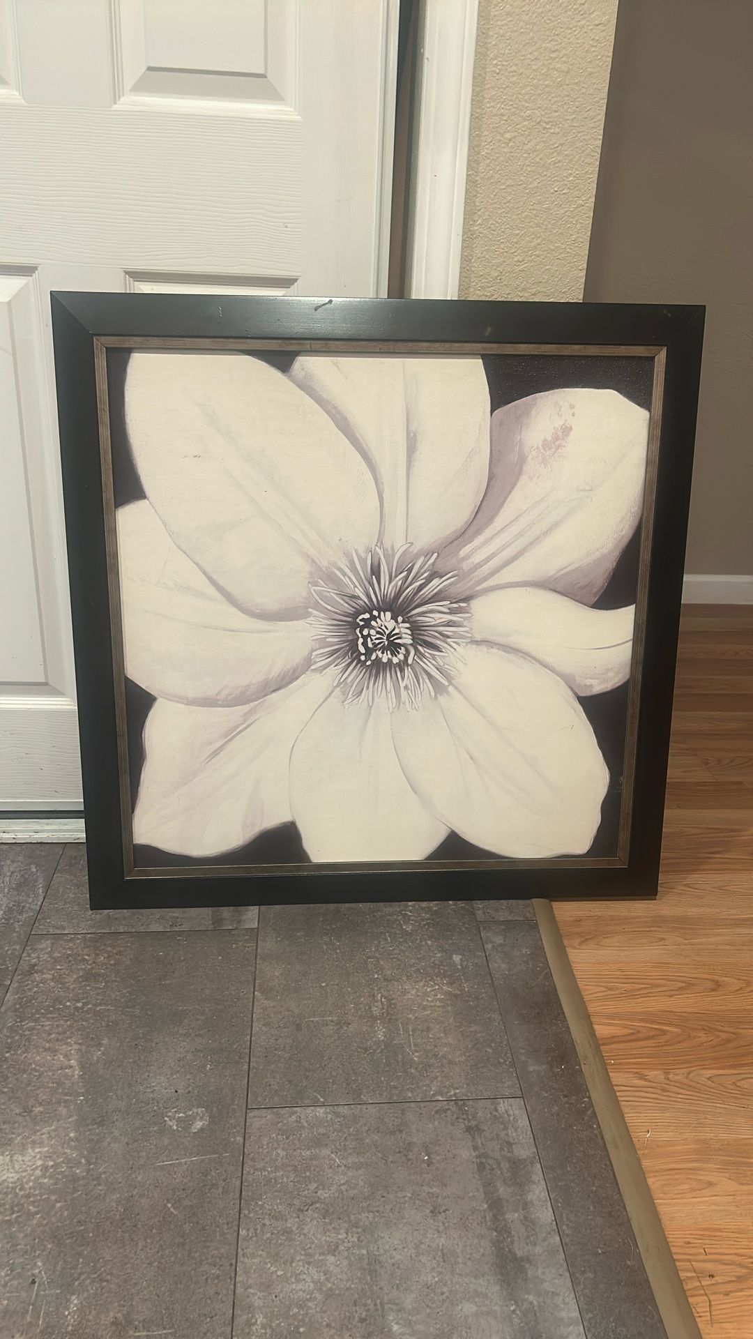 Black and white floral painting