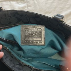 Teal Coach Medium Tote