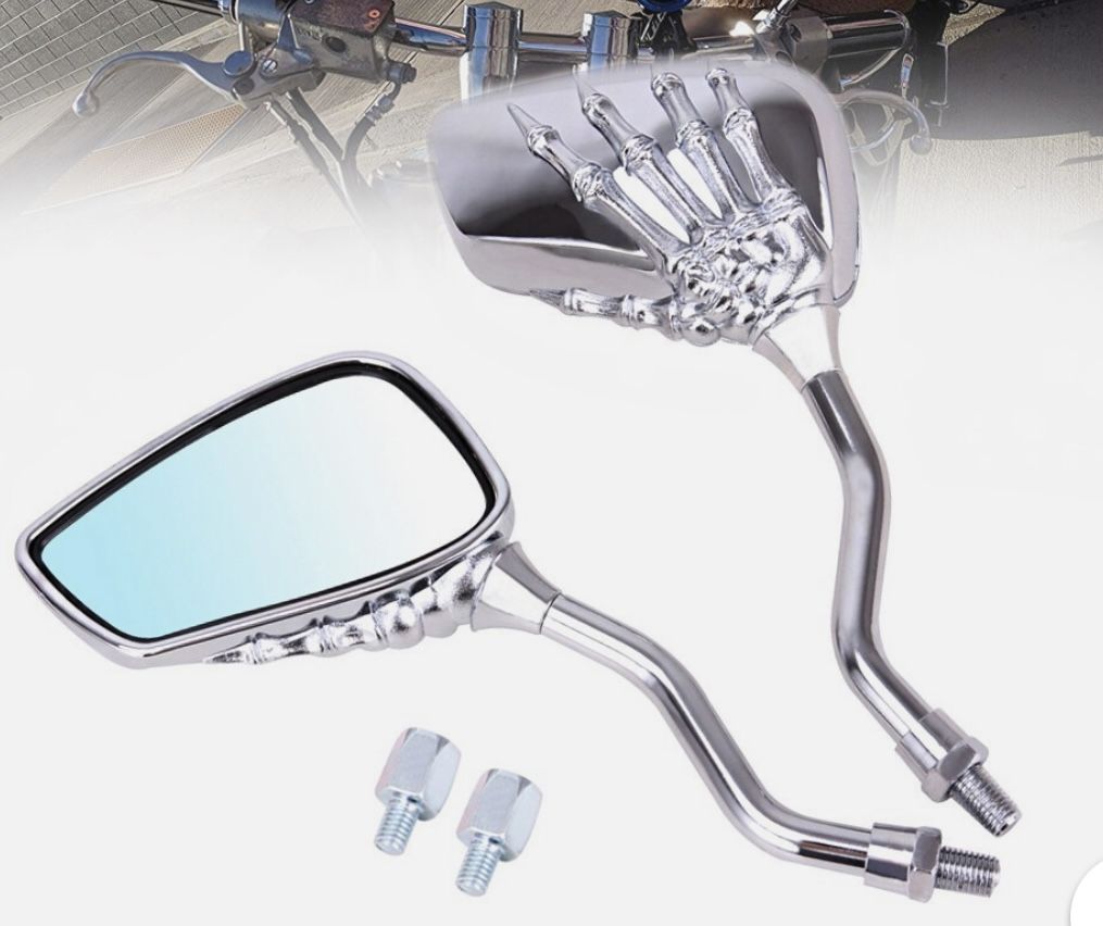 Box Of (15) Skeleton Skull Hand Motorcycle Mirror sets