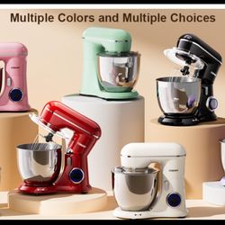 (7) colors available / 3-IN-1 Electric Stand Mixer- CEBORY-  10 Speed Kitchen Mixer / Red, Black, Cream, Pink, Purple, Mirandi Green, Agave  Green
