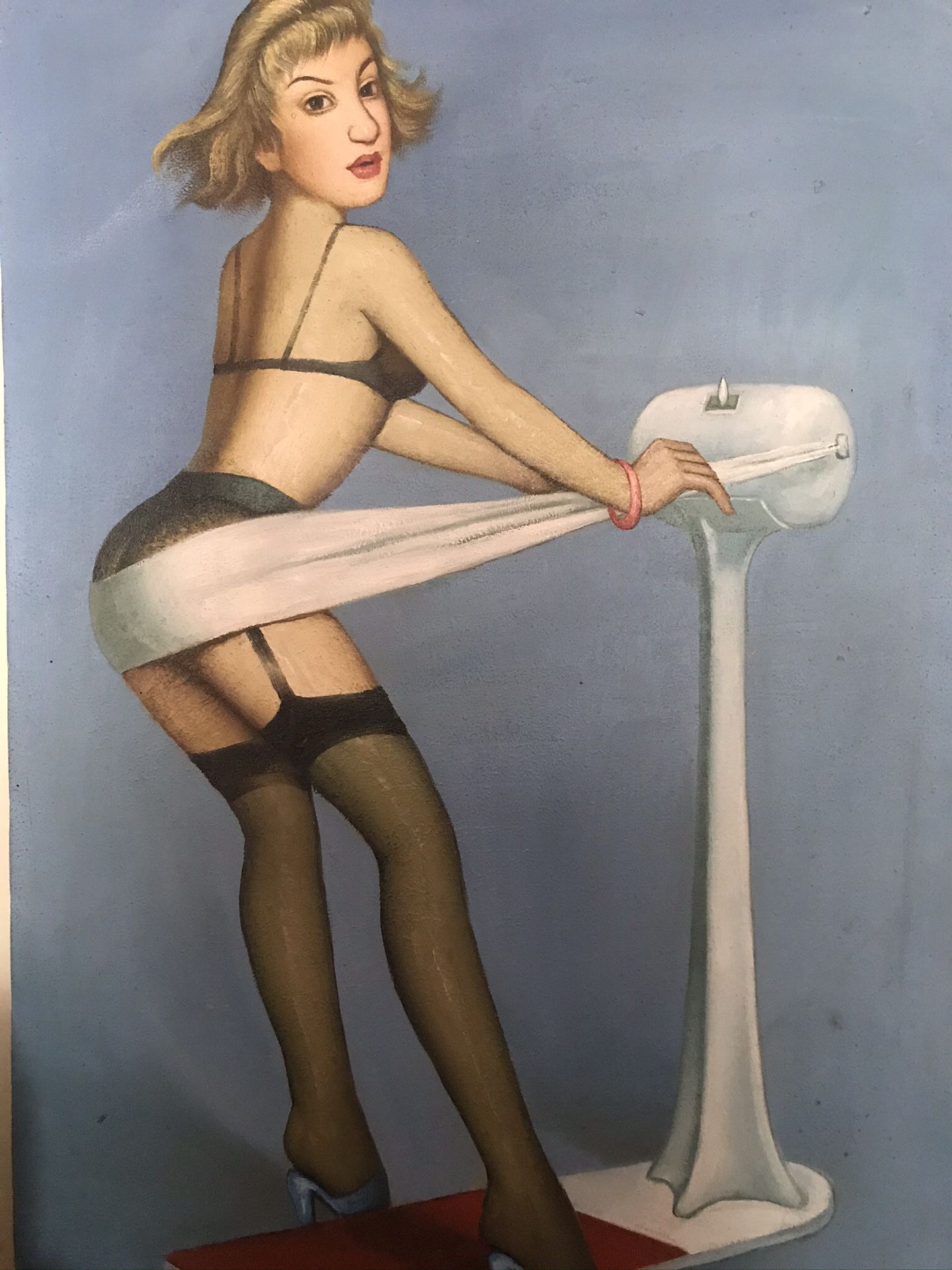 Butterface Pinup Girl Vintage Canvas 2’x3’